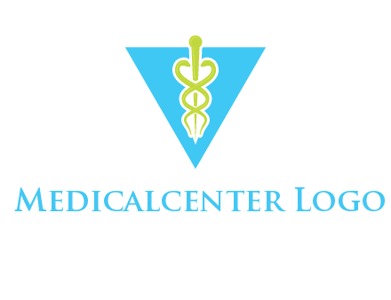 caduceus in triangle logo
