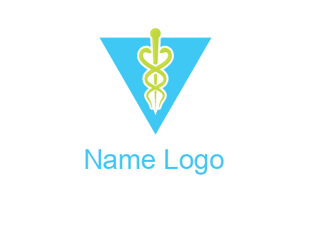 caduceus in triangle logo