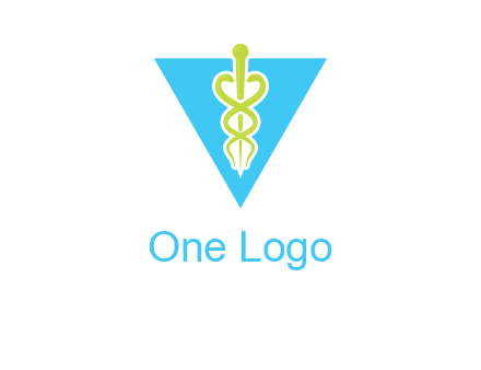 caduceus in triangle logo