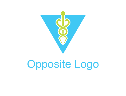 caduceus in triangle logo