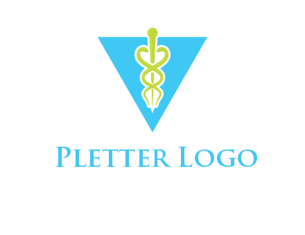 caduceus in triangle logo