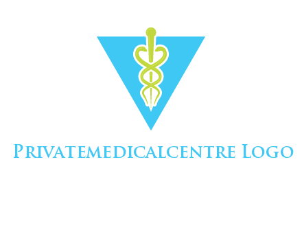 caduceus in triangle logo