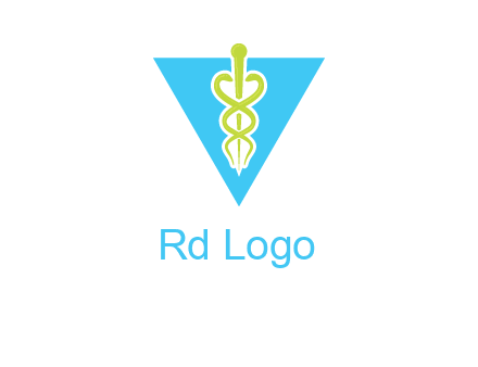 caduceus in triangle logo