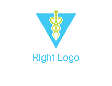 caduceus in triangle logo