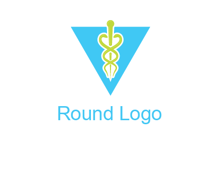caduceus in triangle logo