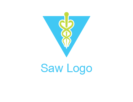 caduceus in triangle logo