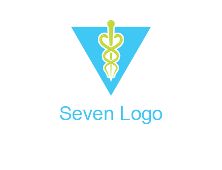 caduceus in triangle logo