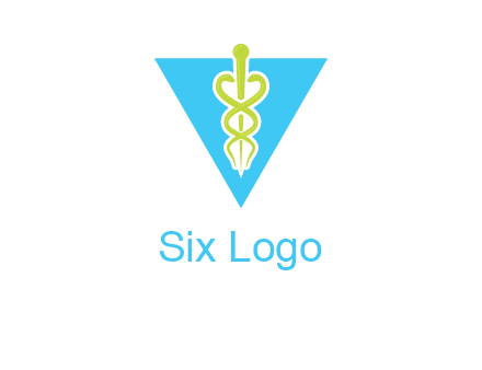 caduceus in triangle logo