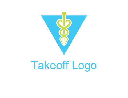 caduceus in triangle logo