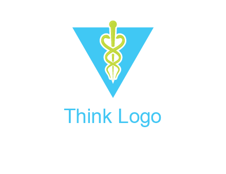 caduceus in triangle logo