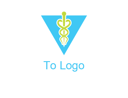 caduceus in triangle logo