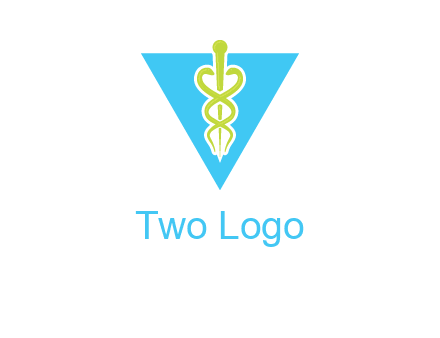 caduceus in triangle logo
