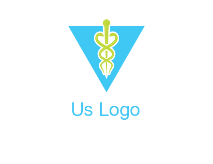 caduceus in triangle logo