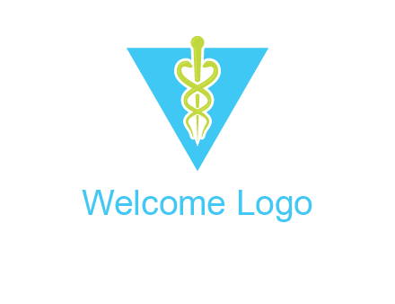 caduceus in triangle logo