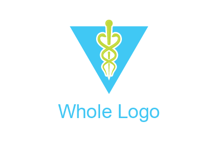 caduceus in triangle logo