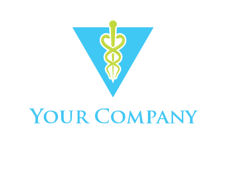 caduceus in triangle logo