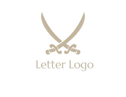 Letter V swords logo