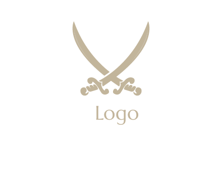 Letter V swords logo