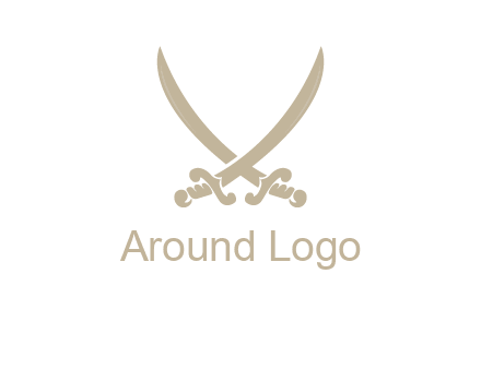 Letter V swords logo