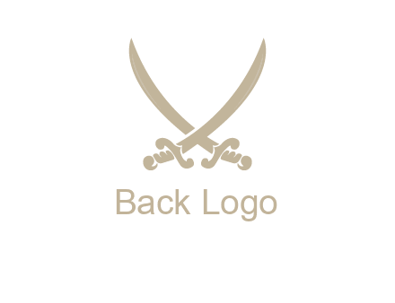 Letter V swords logo