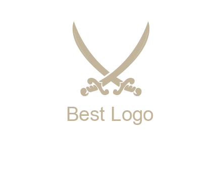 Letter V swords logo