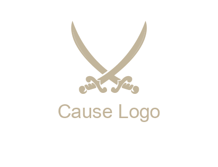Letter V swords logo