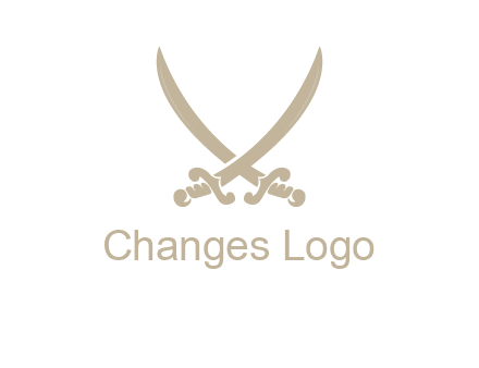Letter V swords logo