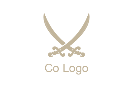 Letter V swords logo