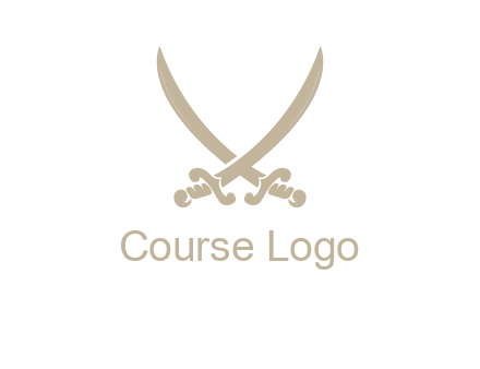 Letter V swords logo