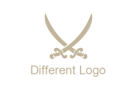Letter V swords logo