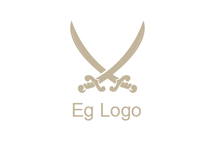 Letter V swords logo
