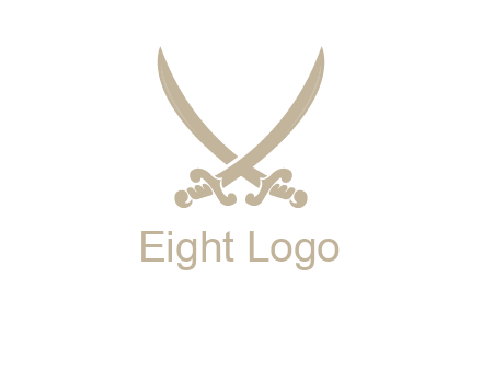 Letter V swords logo
