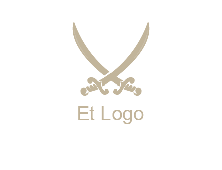 Letter V swords logo