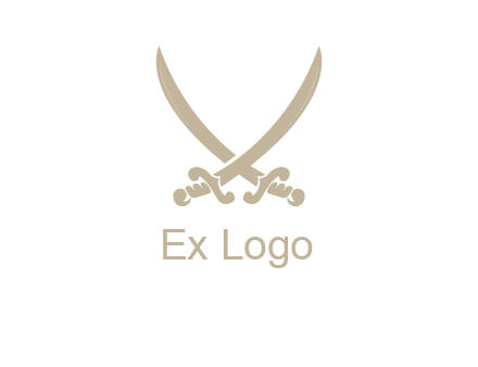Letter V swords logo