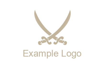 Letter V swords logo