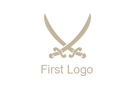 Letter V swords logo