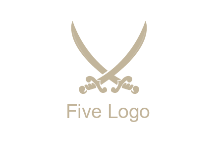 Letter V swords logo