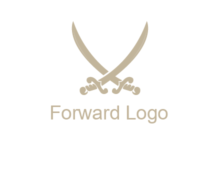 Letter V swords logo