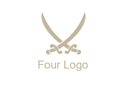 Letter V swords logo