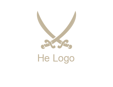 Letter V swords logo