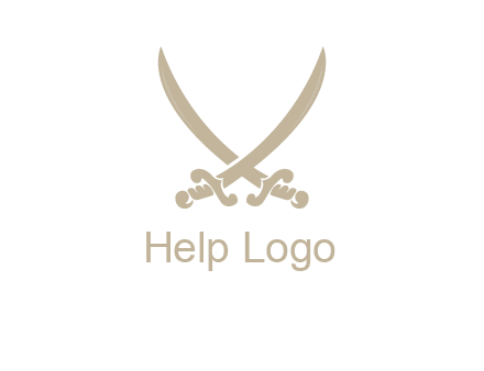 Letter V swords logo