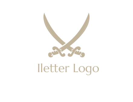 Letter V swords logo