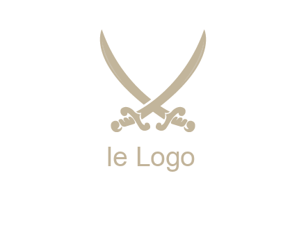 Letter V swords logo