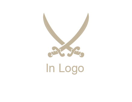 Letter V swords logo