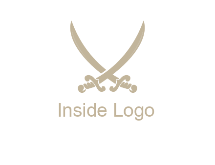 Letter V swords logo