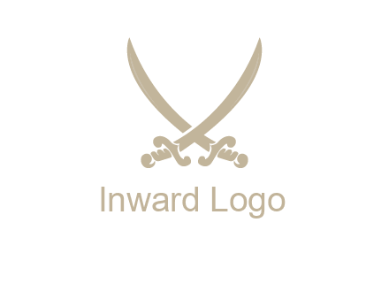 Letter V swords logo