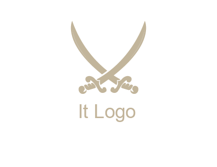 Letter V swords logo