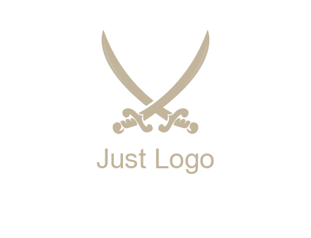 Letter V swords logo
