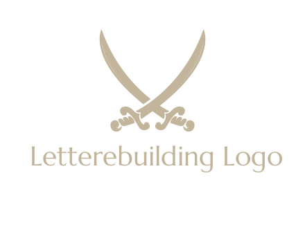 Letter V swords logo
