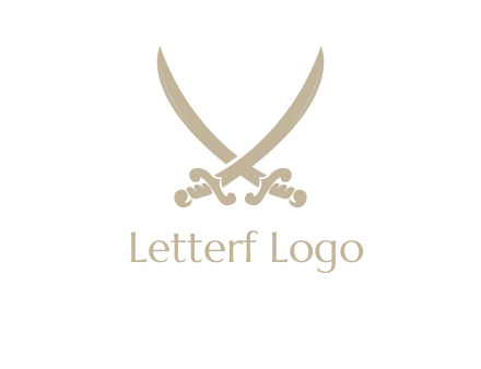Letter V swords logo